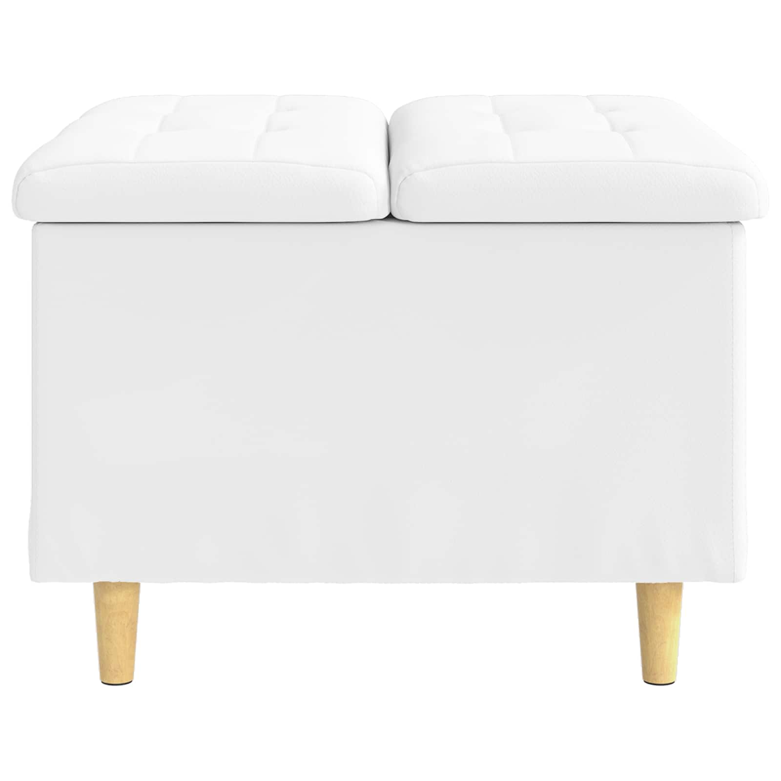Οθωμανικό αποθήκευσης Λευκός 60 x 60 x 45 cm Τεχνητό δέρμα