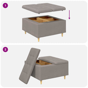 Οθωμανό με Αποθηκευτικό Χώρο Taupe 80 x 80 x 45 cm ύφασμα