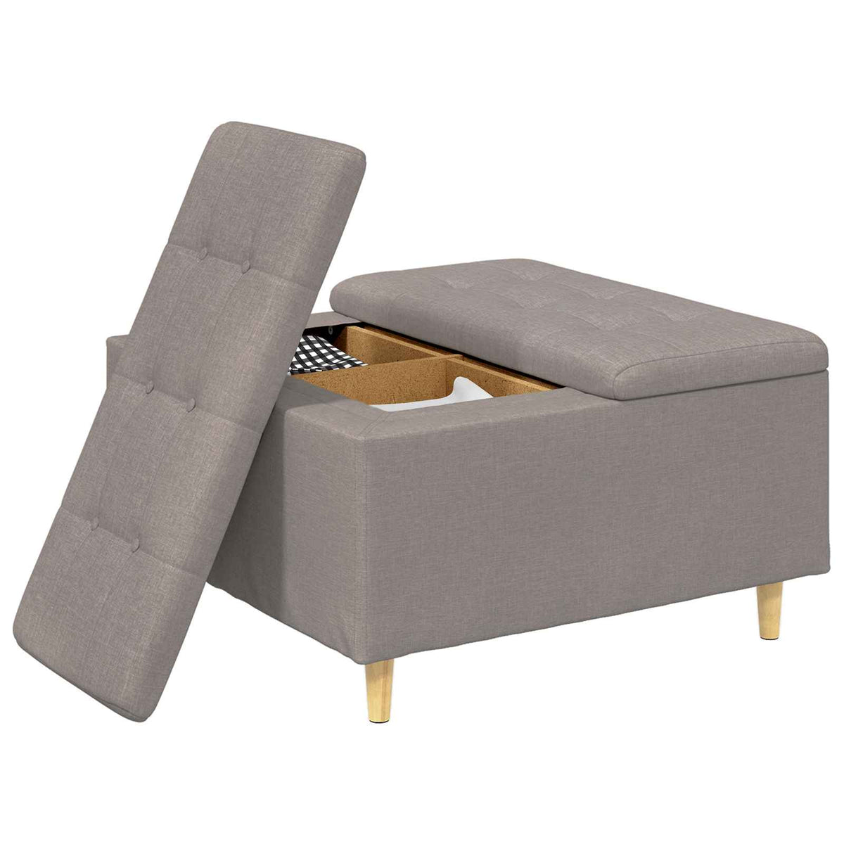 Οθωμανό με Αποθηκευτικό Χώρο Taupe 80 x 80 x 45 cm ύφασμα