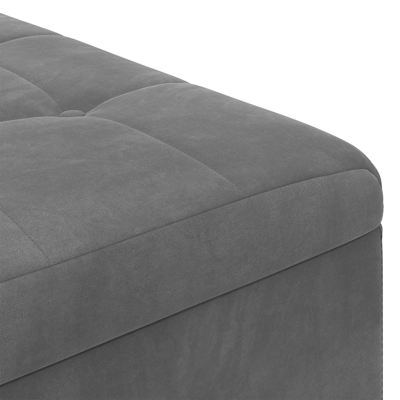Οθωμανικό αποθήκευσης Σκούρο Γκρι 80 x 80 x 45 cm Βελούδο - Pakobazaar