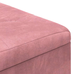 Οθωμανικό αποθήκευσης με μαξιλάρι Ροζ 80 x 80 x 45 cm Βελούδο - Pakobazaar