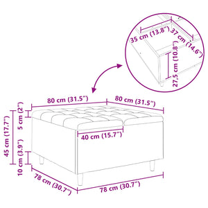 Οθωμανικό αποθήκευσης με μαξιλάρι Μαύρο 80 x 80 x 45 cm Βελούδο - Pakobazaar