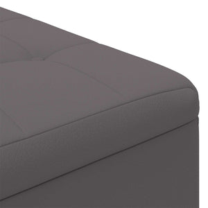 Οθωμανικό αποθήκευσης Γκρι 80 x 80 x 45 cm Τεχνητό δέρμα - Pakobazaar