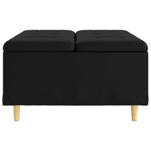 Οθωμανικό αποθήκευσης Μαύρο 80 x 80 x 45 cm Τεχνητό δέρμα - Pakobazaar