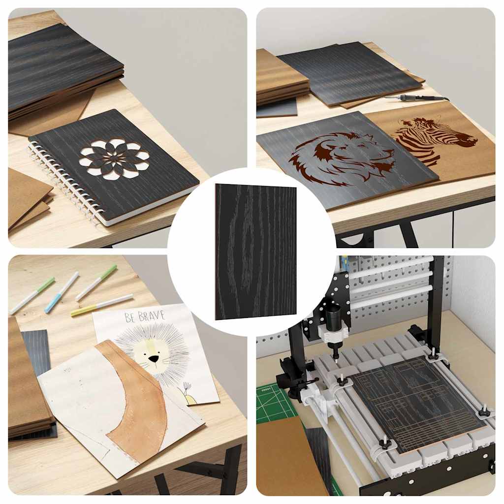 Διακοσμητικά Πάνελ 12 pcs Μαύρη Οξυά 15 x 21 x 0.27 εκ.