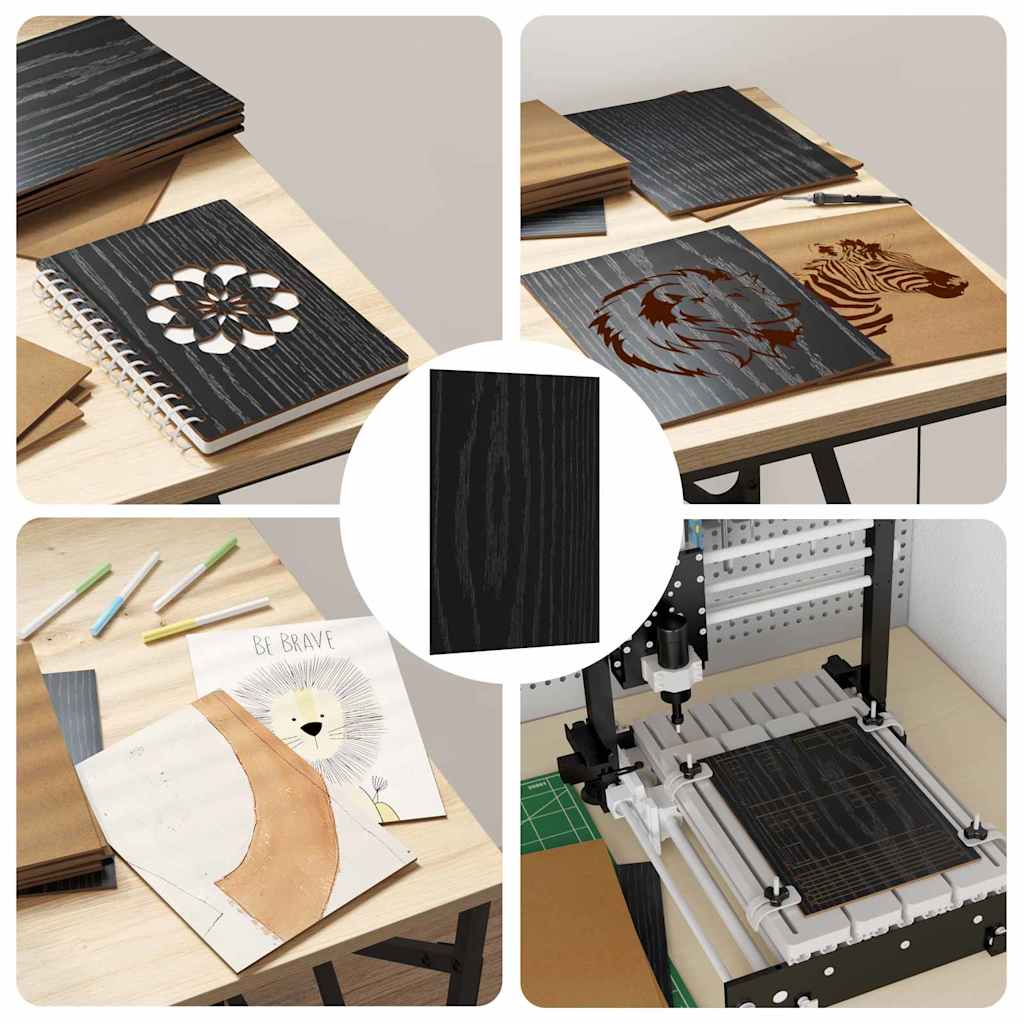 Διακοσμητικά Πάνελ 150 pcs Μαύρη Οξυά 21 x 30 x 0,27 εκ