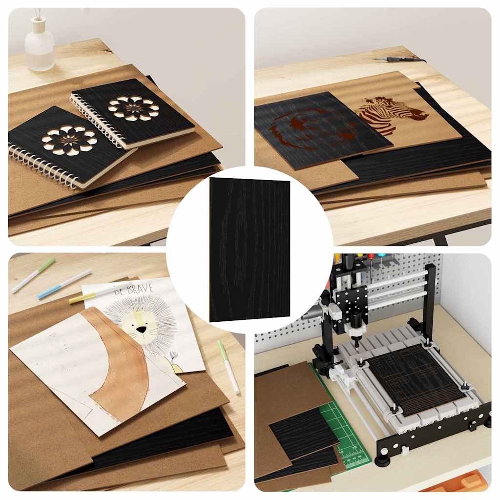 Διακοσμητικά Πάνελ 12 pcs Μαύρη Οξυά 30 x 42 x 0.27 εκ