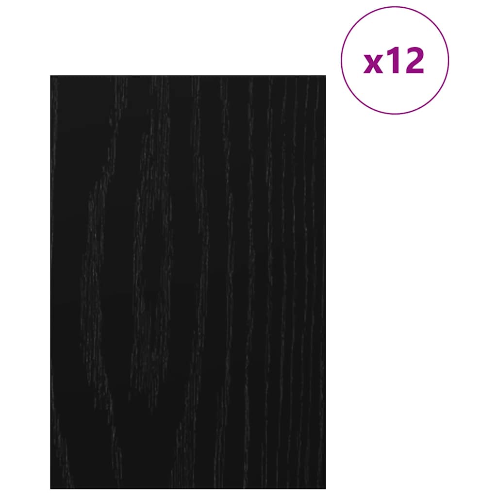 Διακοσμητικά Πάνελ 12 pcs Μαύρη Οξυά 40 x 60 x 0.27 εκ