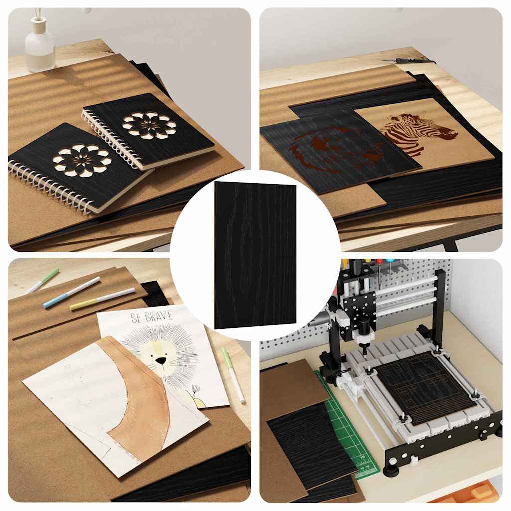 Διακοσμητικά Πάνελ 50 pcs Μαύρη Οξυά 40 x 60 x 0.27 εκ