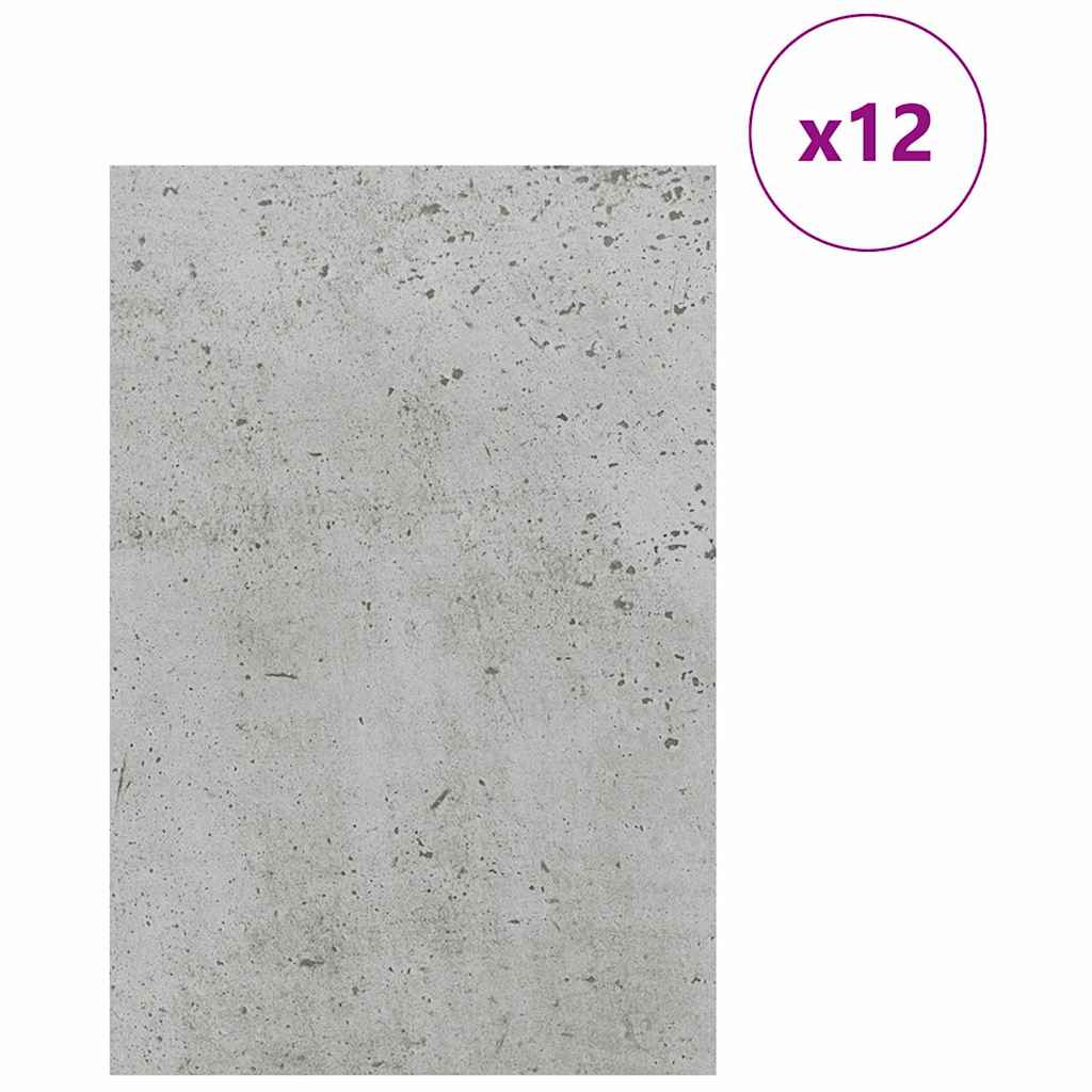 Διακοσμητικά Πάνελ 12 pcs Σκυρόδεμα Γκρι 40 x 60 x 0.27 εκ - Pakobazaar