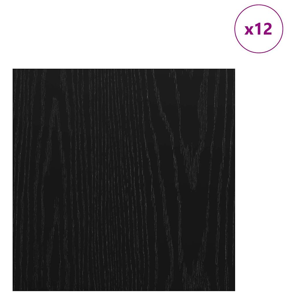Διακοσμητικά Πάνελ 12 pcs Μαύρη Οξυά 30 x 30 x 0.27 εκ.