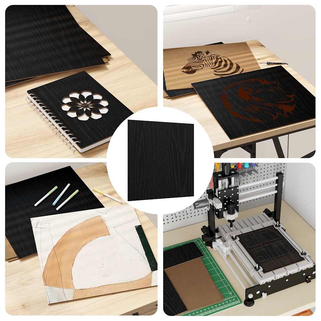 Διακοσμητικά Πάνελ 50 pcs Μαύρη Οξυά 30 x 30 x 0.27 εκ.