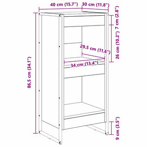 Βιβλιοθήκη 40 x 30 x 86,5 εκ Επεξεργασμένο Ξύλο Καπνιστό Δρύς