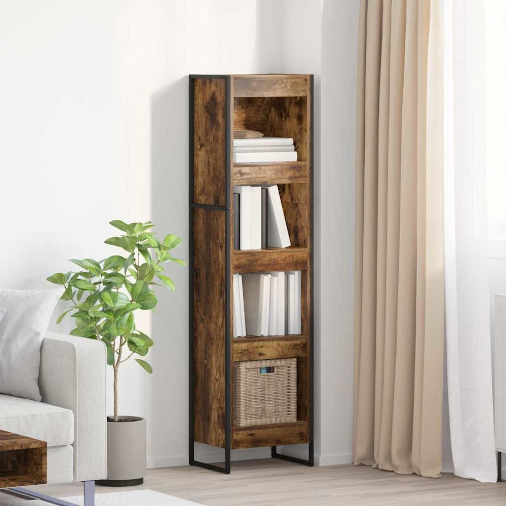 Βιβλιοθήκη Καπνιστό Δρύς 40 x 30 x 155 εκ Επεξεργασμένο ξύλο