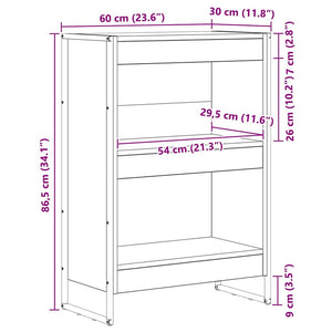 Βιβλιοθήκη 60 x 30 x 86,5 εκ Επεξεργασμένο Ξύλο Μαύρη Οξυά