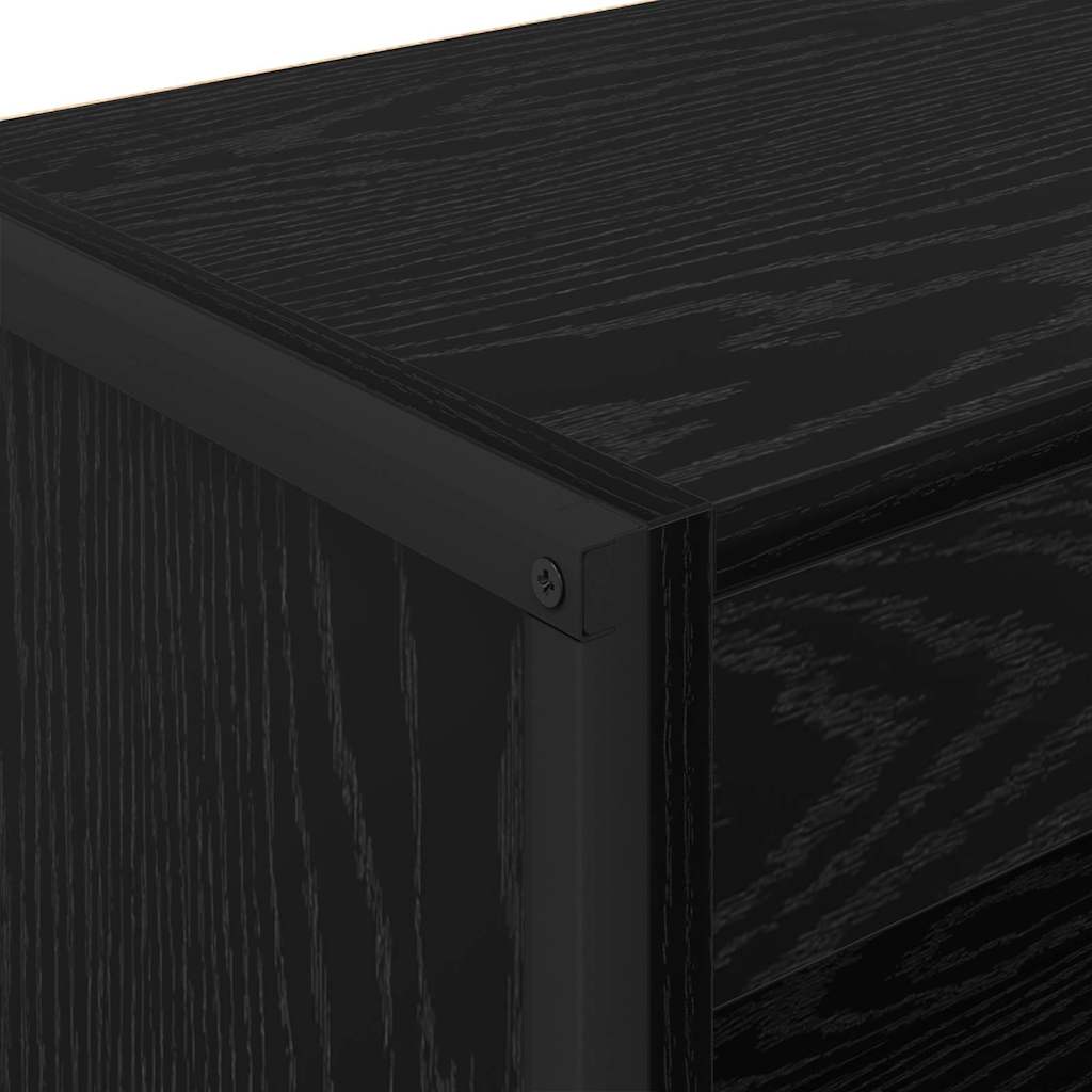 Βιβλιοθήκη Μαύρη Οξυά 80 x 30 x 155 εκ Επεξεργασμένο ξύλο