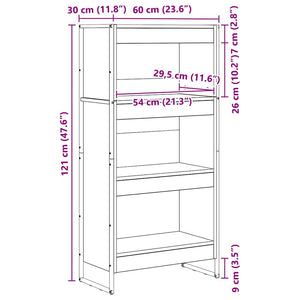 Βιβλιοθήκη 60 x 30 x 121 εκ Επεξεργασμένο Ξύλο Γκρίζο Σονομα