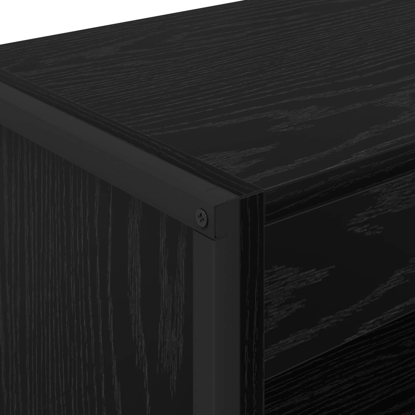 Βιβλιοθήκη Μαύρη Οξυά 80 x 30 x 155 εκ Επεξεργασμένο ξύλο