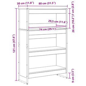 Βιβλιοθήκη 80 x 30 x 121 εκ Επεξεργασμένο Ξύλο Παλιό Ξύλο