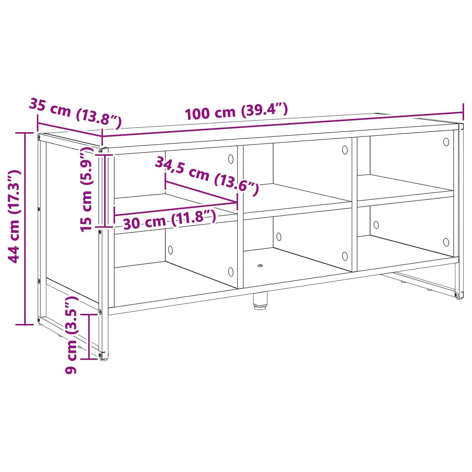 Ντουλάπα Παπουτσιών Σονόμα 100 x 35 x 44 εκ. Επεξεργασμένο ξύλο