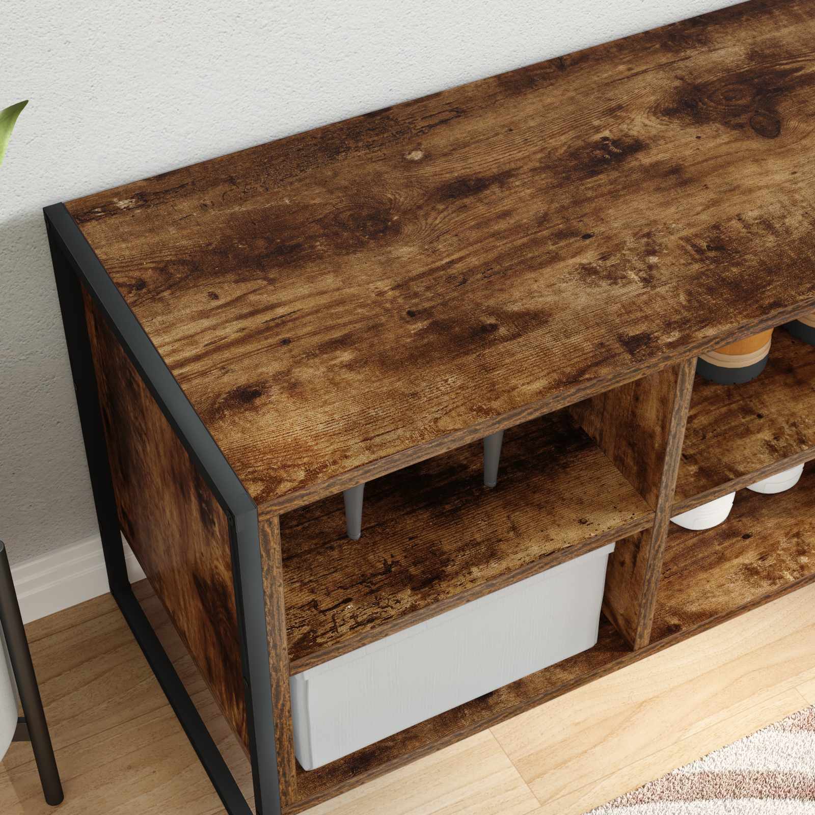 Ντουλάπα Παπουτσιών Καπνιστό Δρύς 60 x 35 x 44 εκ.