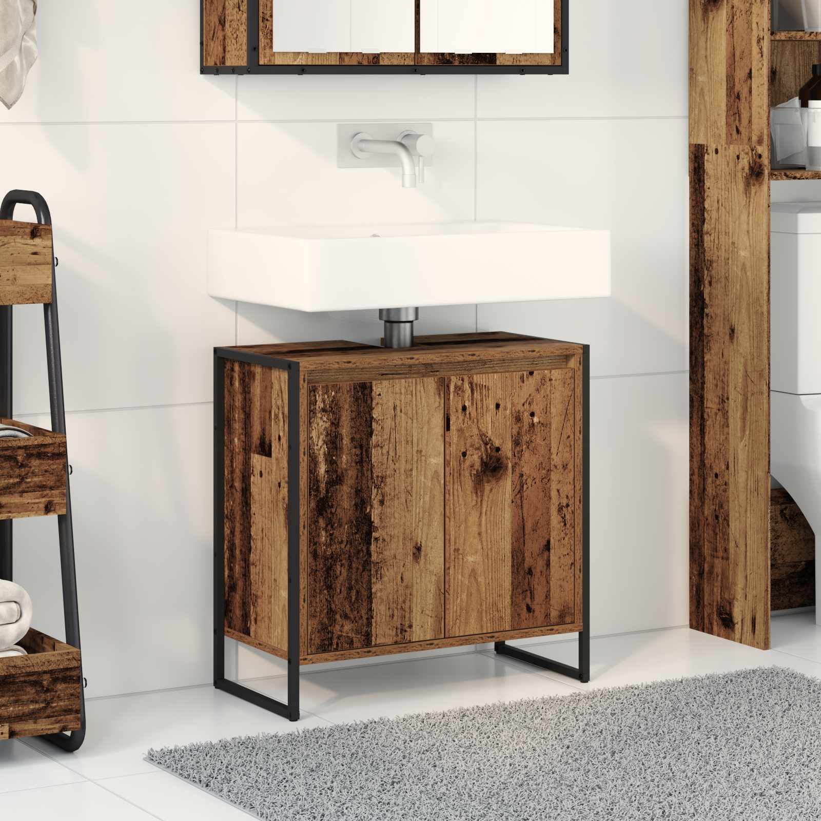 Ντουλάπι Μπάνιου Παλιό Ξύλο 60 x 30 x 60 cm Επεξεργασμένο ξύλο