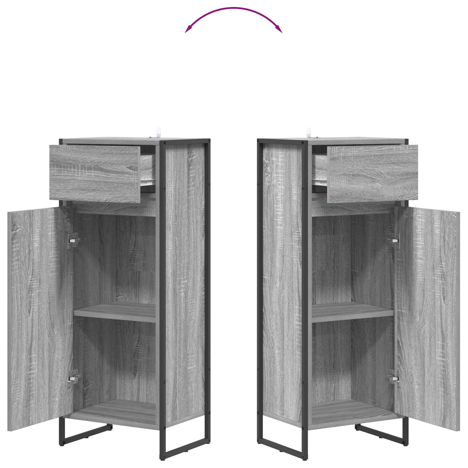 Ντουλάπι Μπάνιου με συρτάρι Γκρίζο Σονομα 40 x 30 x 100 εκ - Pakobazaar