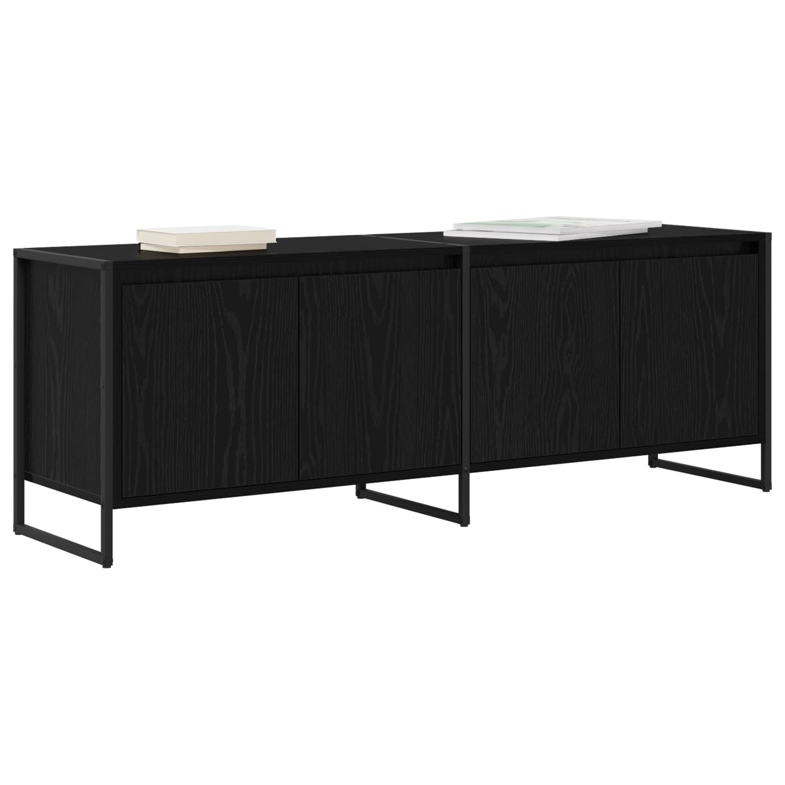 Ντουλάπι TV Μαύρη Οξυά 140 x 36 x 49.5 εκ Επεξεργασμένο ξύλο