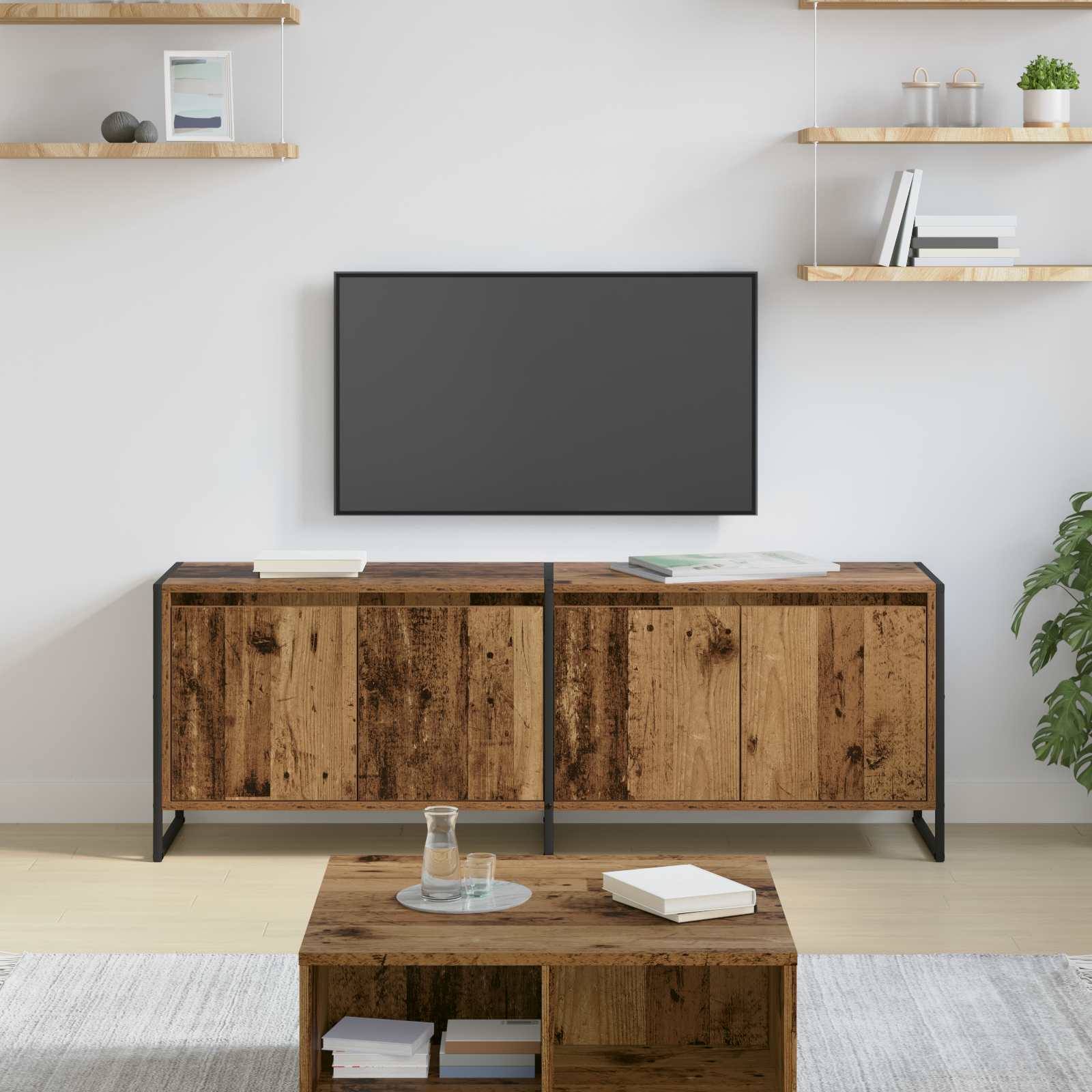 Ντουλάπι TV Παλιό Ξύλο 140 x 36 x 49.5 εκ Επεξεργασμένο ξύλο - Pakobazaar