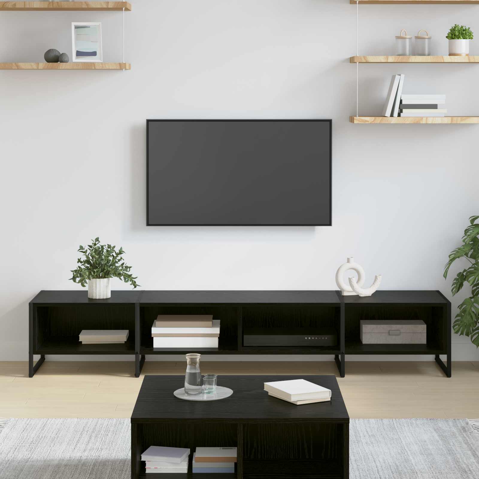 Ντουλάπι TV Μαύρη Οξυά 170.5 x 36 x 30.5 εκ Επεξεργασμένο ξύλο - Pakobazaar