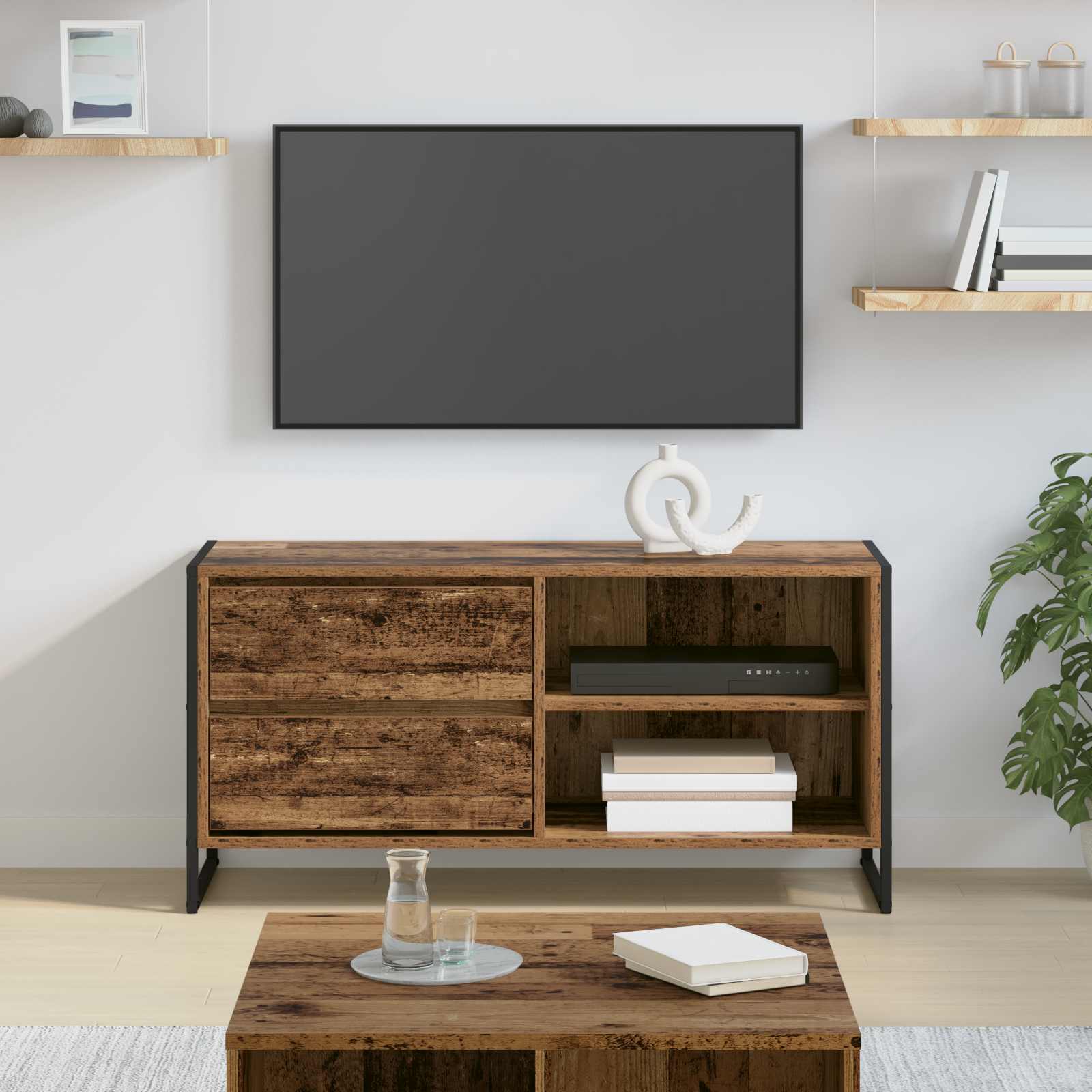 Ντουλάπι TV Παλιό Ξύλο 100 x 36 x 49,5 εκ Επεξεργασμένο ξύλο
