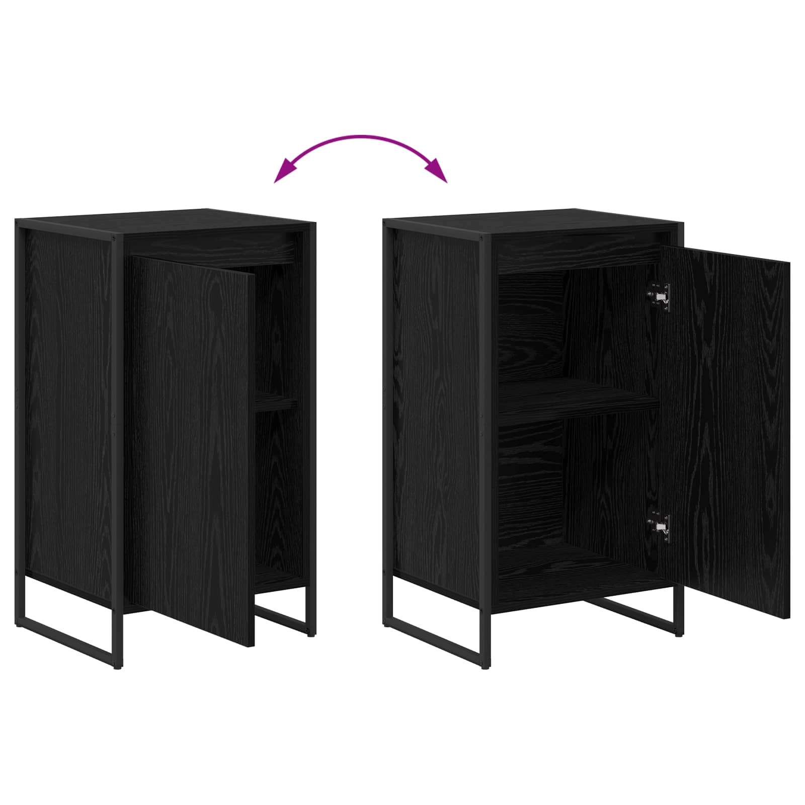 Πλαϊνό γραφείο Μαύρη Οξυά 43 x 36 x 75,5 εκ. Επεξεργασμένο ξύλο - Pakobazaar