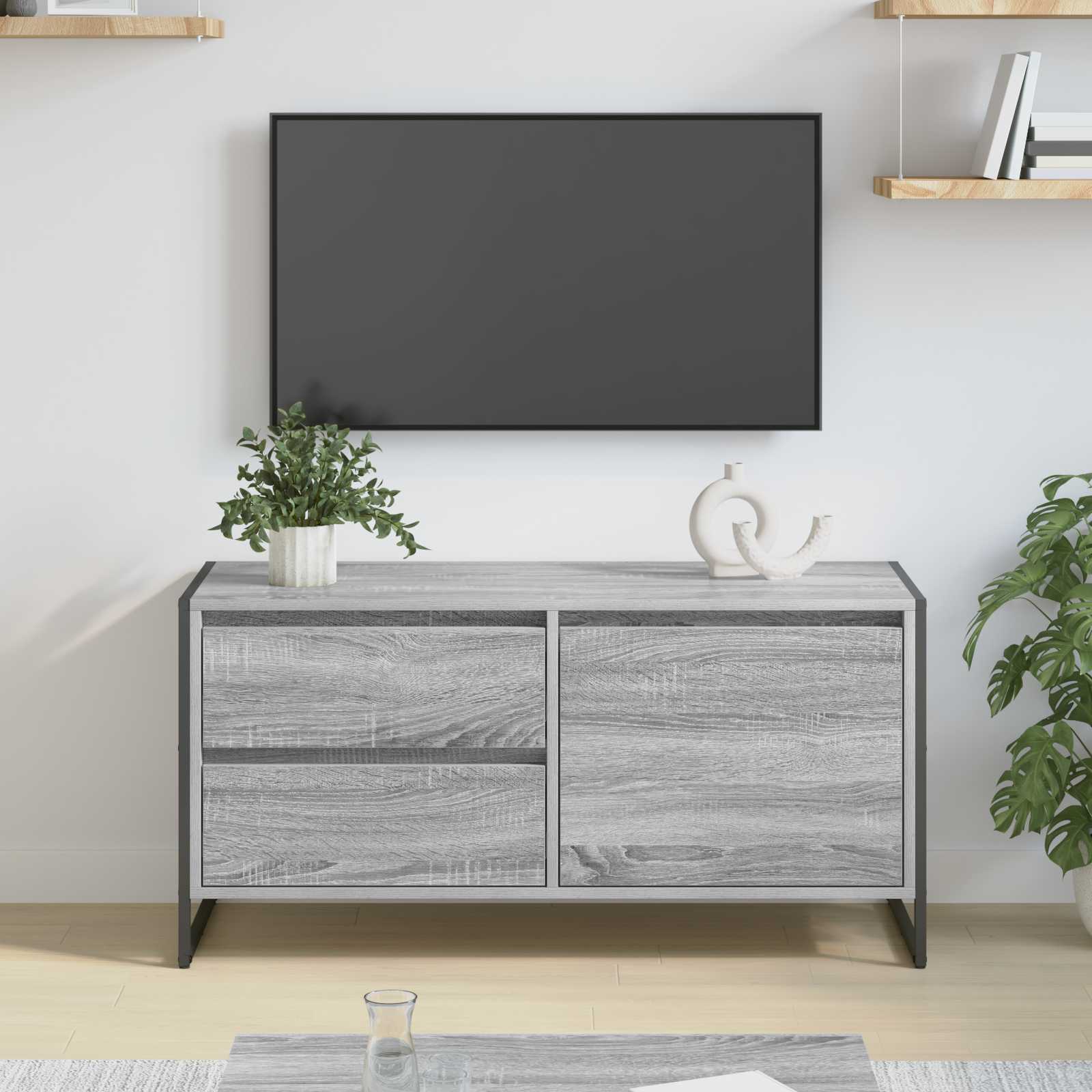 Ντουλάπι TV 100 x 36 x 49.5 εκ Γκρίζο Σονομα Επεξεργασμένο Ξύλο