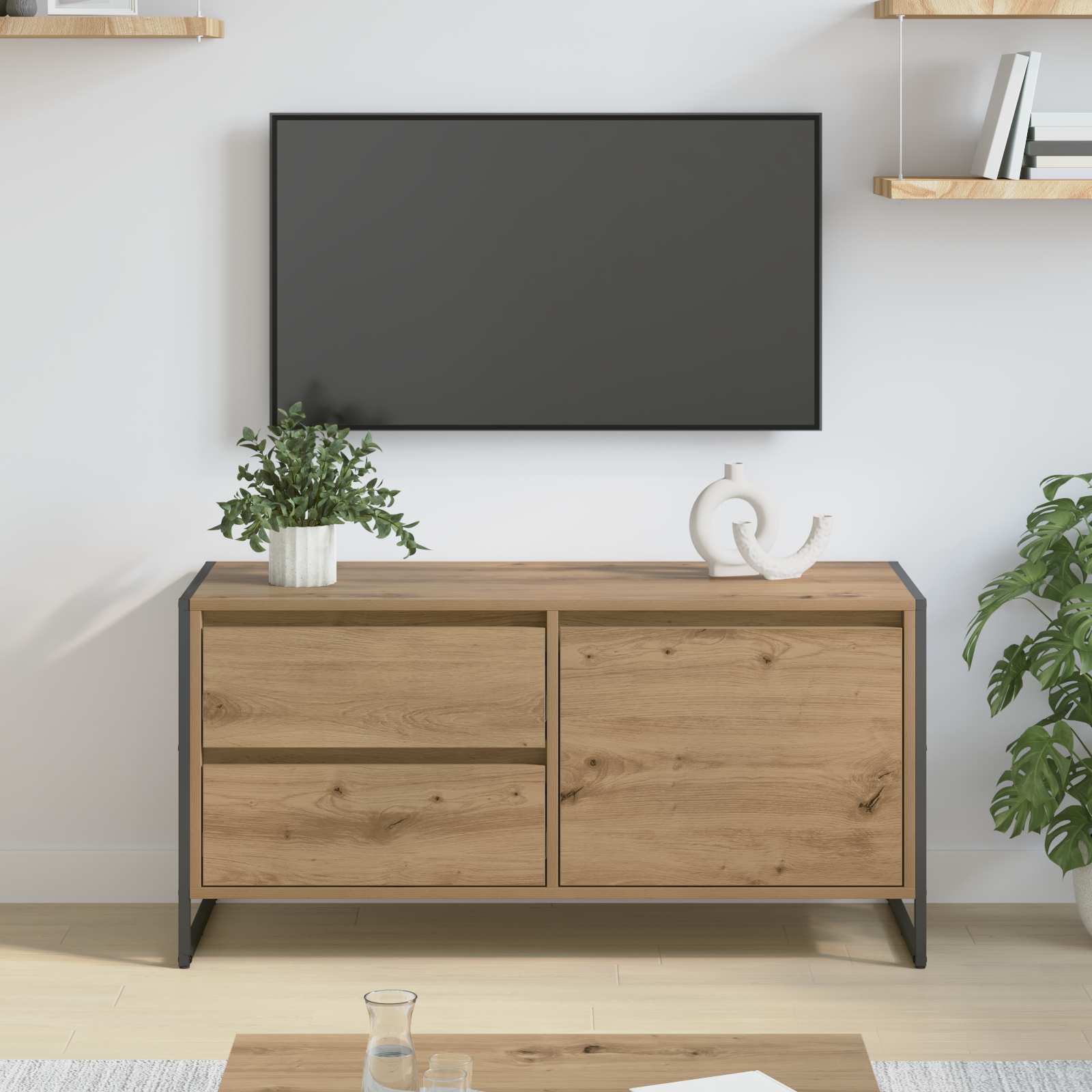 Ντουλάπι TV Καρυδιά Χειροποίητης Εργασίας 100 x 36 x 49.5 εκ - Pakobazaar