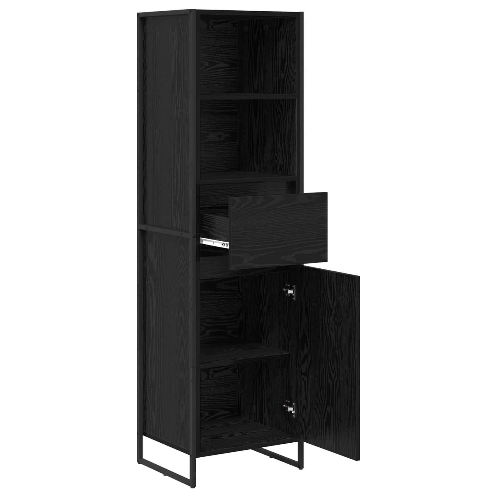 Βιβλιοθήκη Μαύρη Οξυά 43 x 36 x 150.5 εκ Επεξεργασμένο ξύλο - Pakobazaar