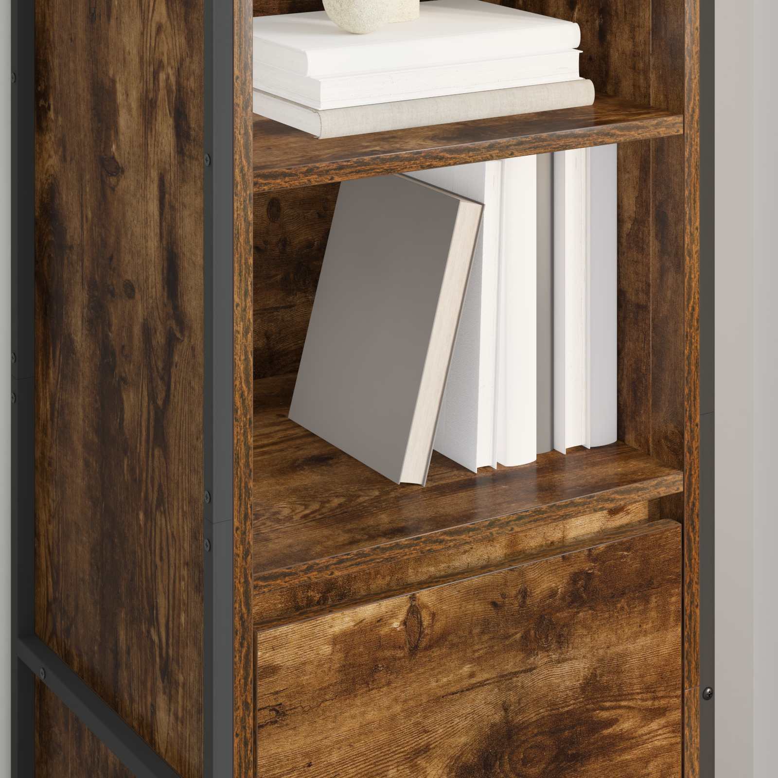 Βιβλιοθήκη Καπνιστό Δρύς 43 x 36 x 150.5 εκ Επεξεργασμένο ξύλο