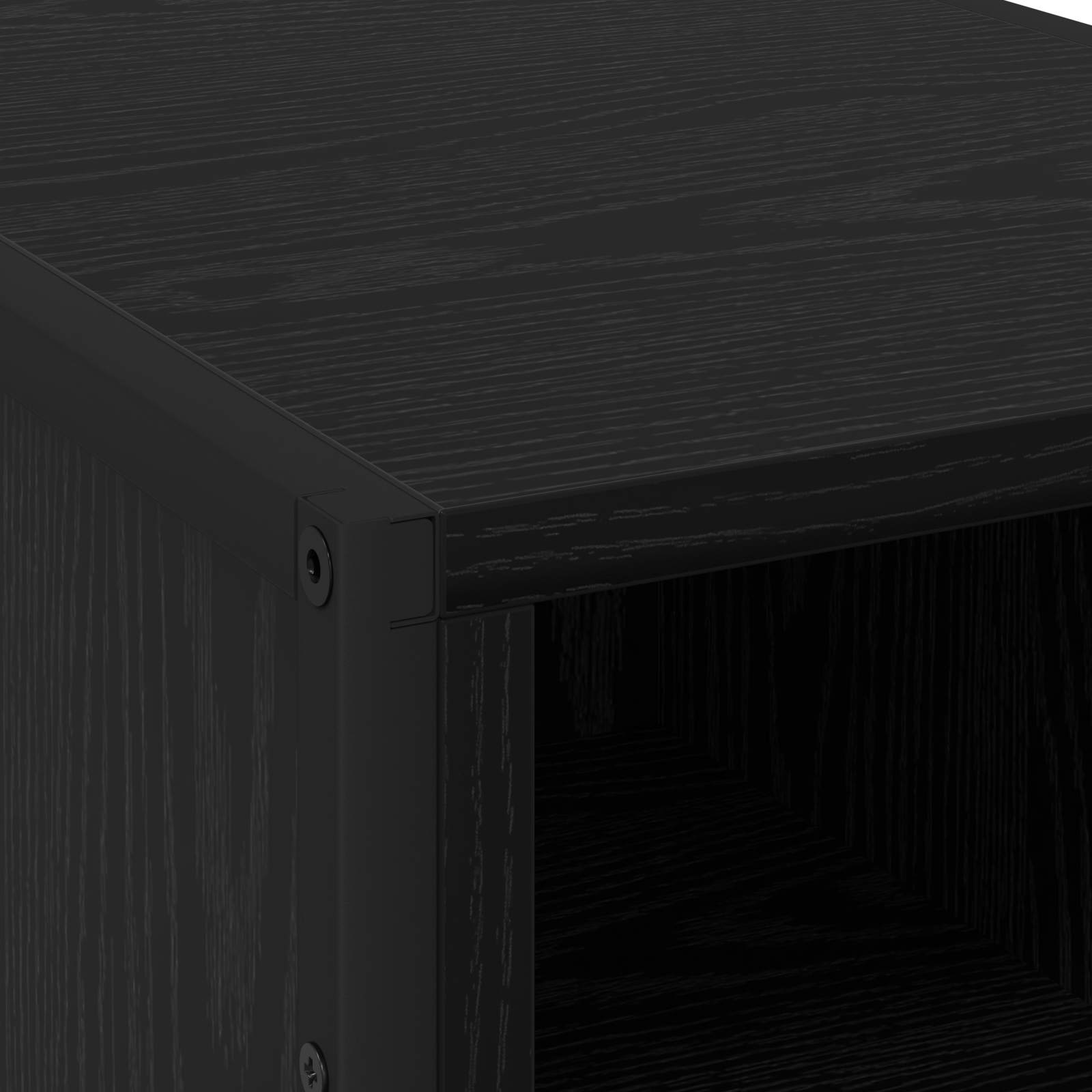 Κομοδίνο 2 pcs Μαύρη Οξυά 39.5 x 30 x 50 εκ Επεξεργασμένο ξύλο