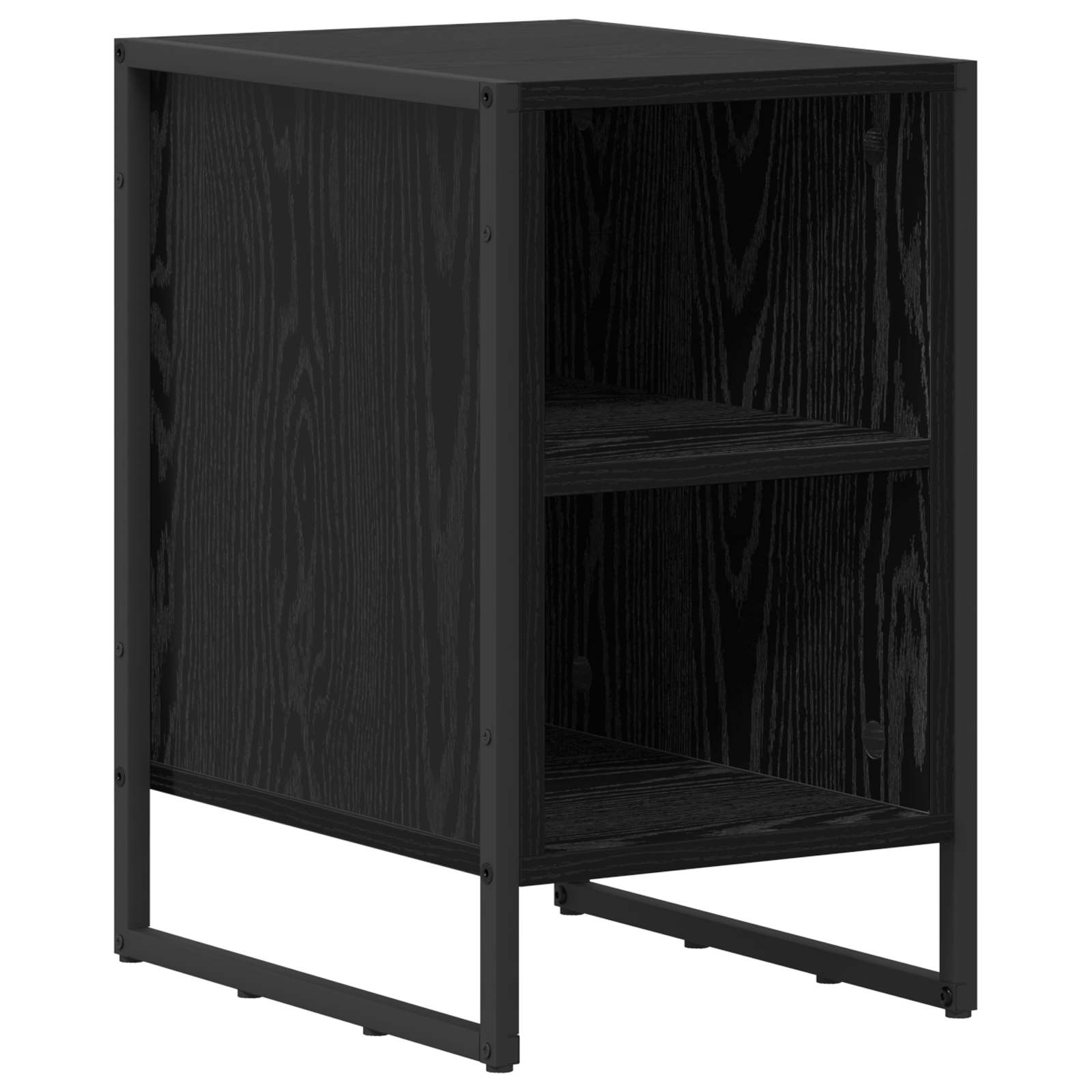 Κομοδίνο 2 pcs Μαύρη Οξυά 39.5 x 30 x 50 εκ Επεξεργασμένο ξύλο