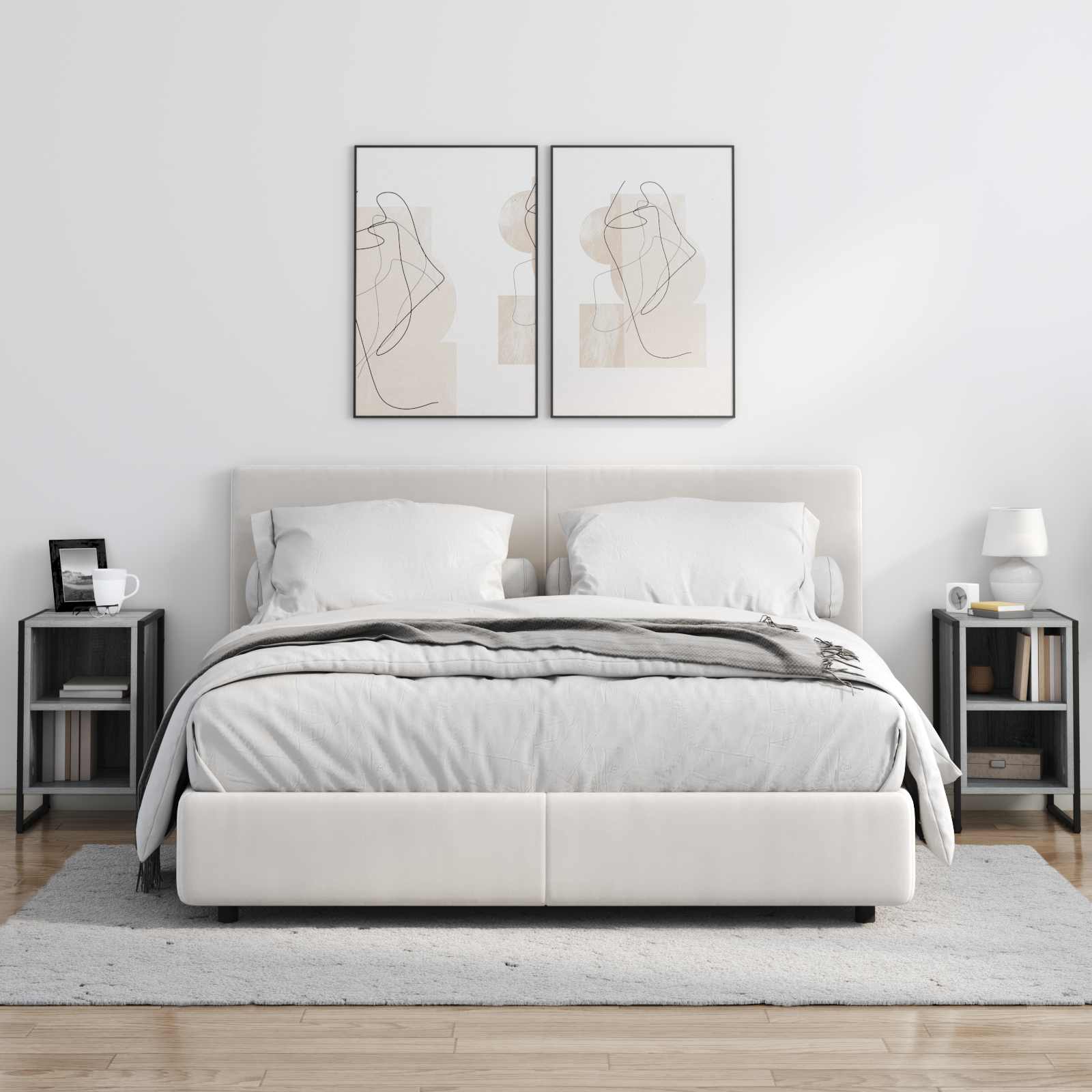 Κομοδίνο 2 pcs Γκρίζο Σονομα 39.5 x 30 x 50 εκ