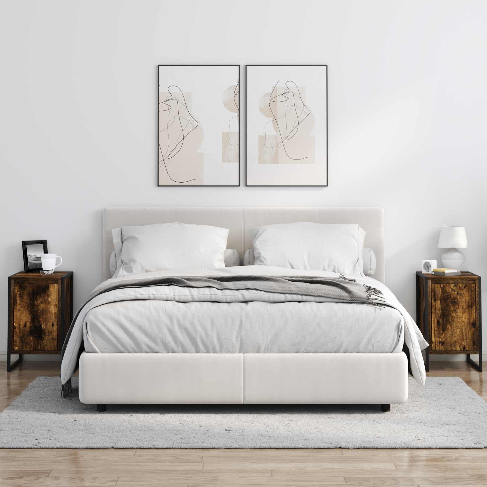 Κομοδίνο Καπνιστό Δρύς 39,5 x 30 x 50 εκ Επεξεργασμένο ξύλο