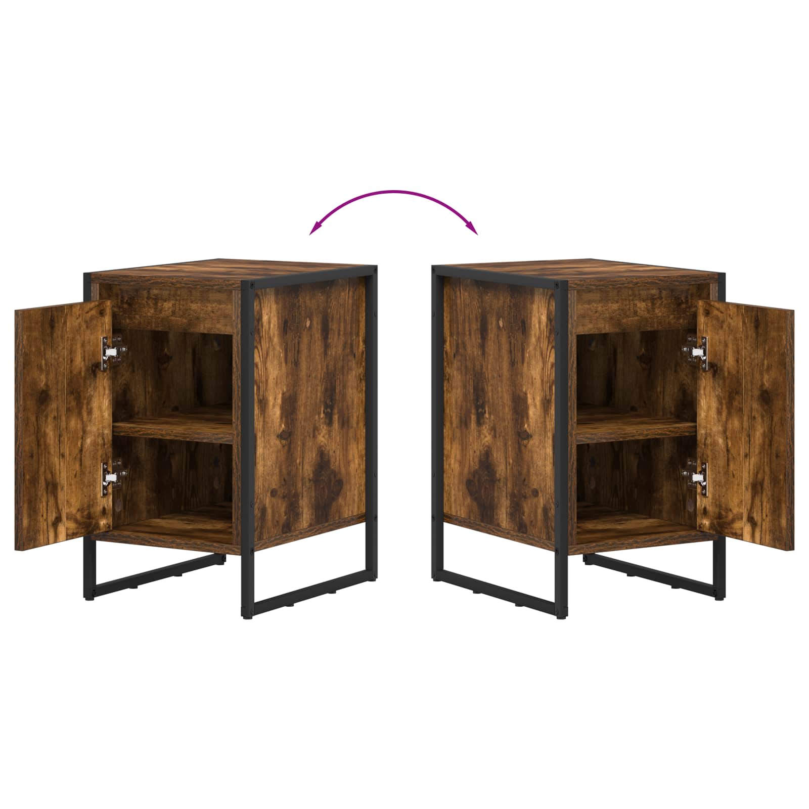 Κομοδίνο 2 pcs Καπνιστό Δρύς 39,5 x 30 x 50 εκ