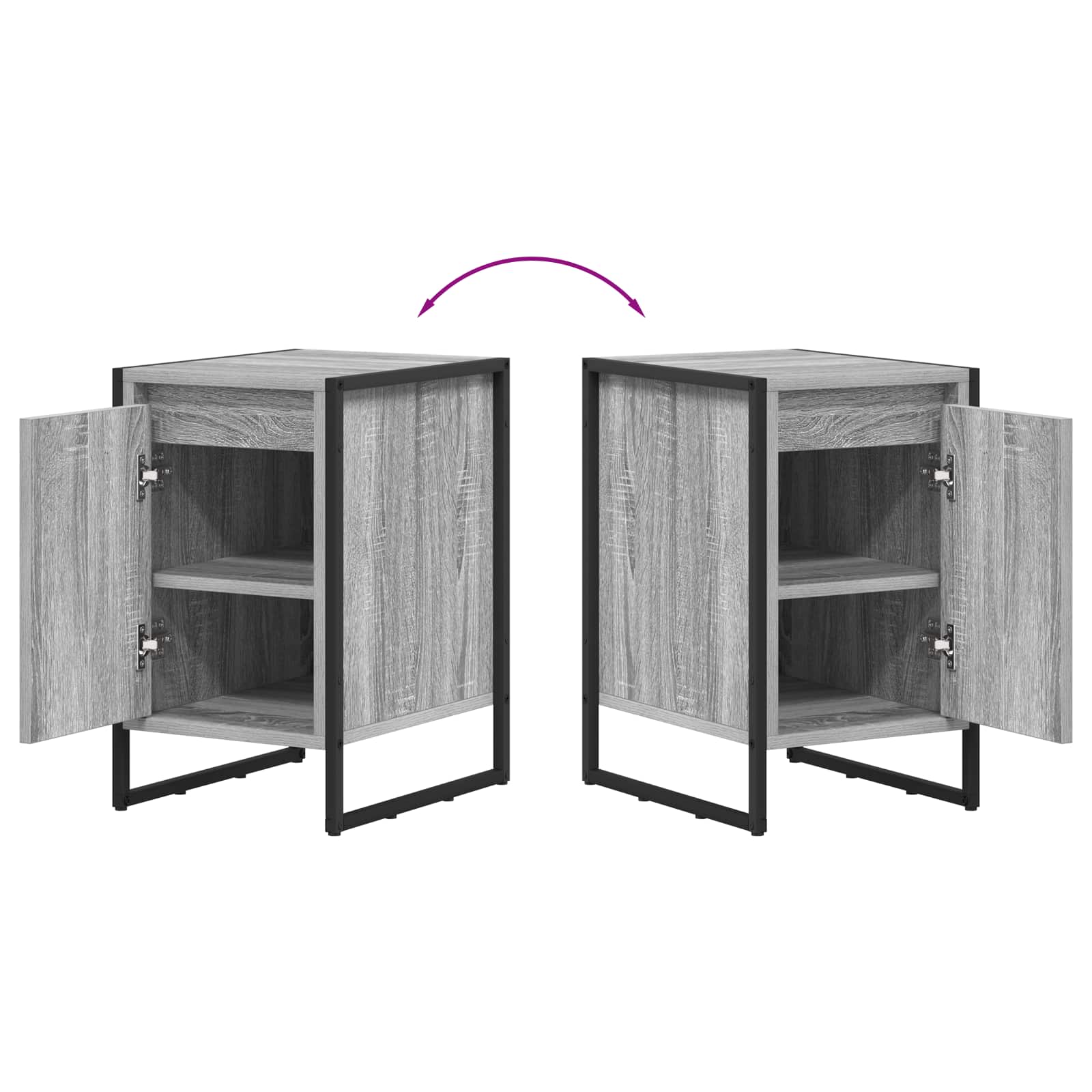 Κομοδίνο 2 pcs Γκρίζο Σονομα 39,5 x 30 x 50 εκ