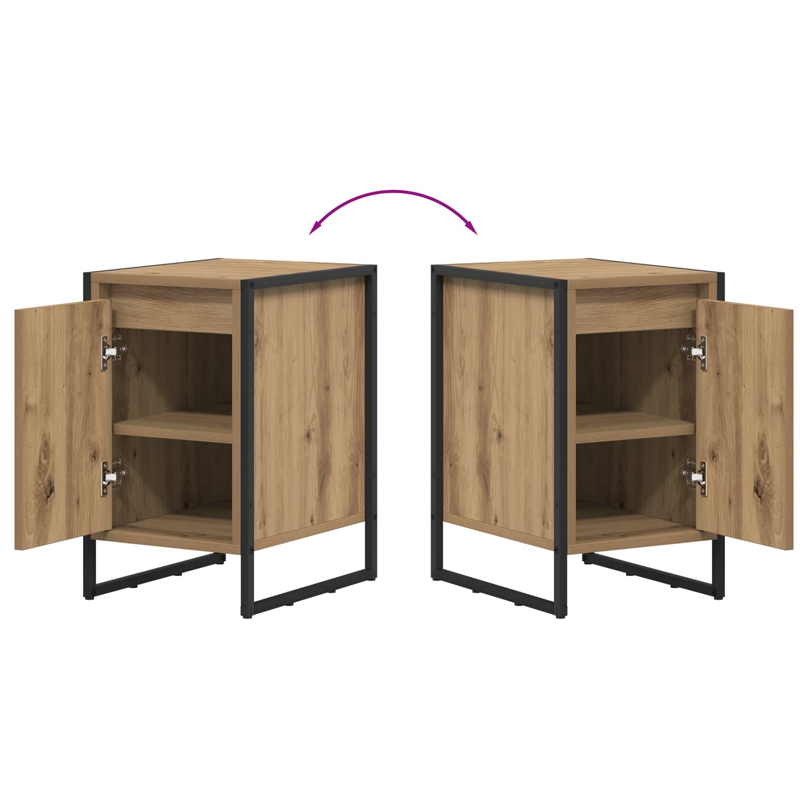 Κομοδίνο 2 pcs Καρυδιά Χειροποίητης Εργασίας 39,5 x 30 x 50 εκ