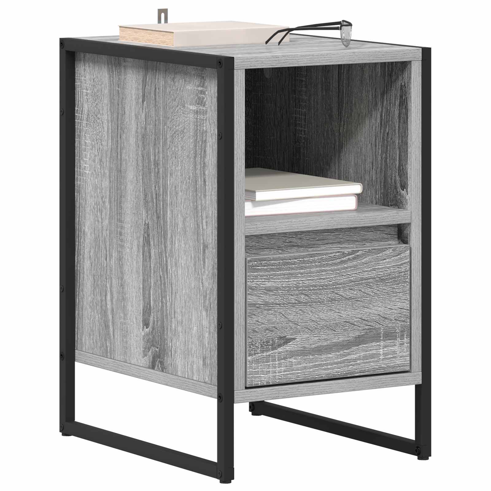 Κομοδίνο με συρτάρι 2 pcs Γκρίζο Σονομα 39,5 x 30 x 50 εκ