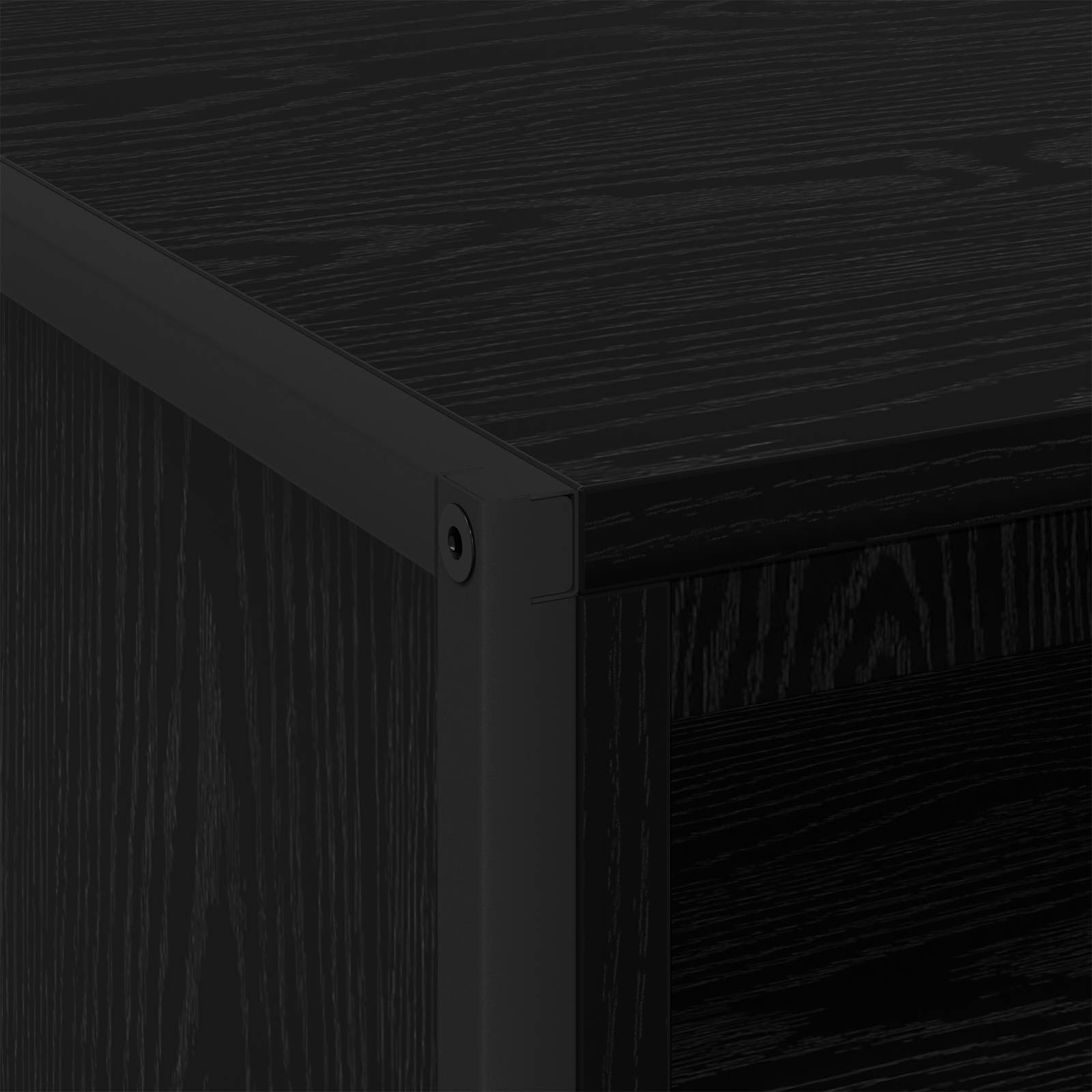 Κομοδίνο 2 pcs Μαύρη Οξυά 50 x 39,5 x 50 εκ. Επεξεργασμένο ξύλο