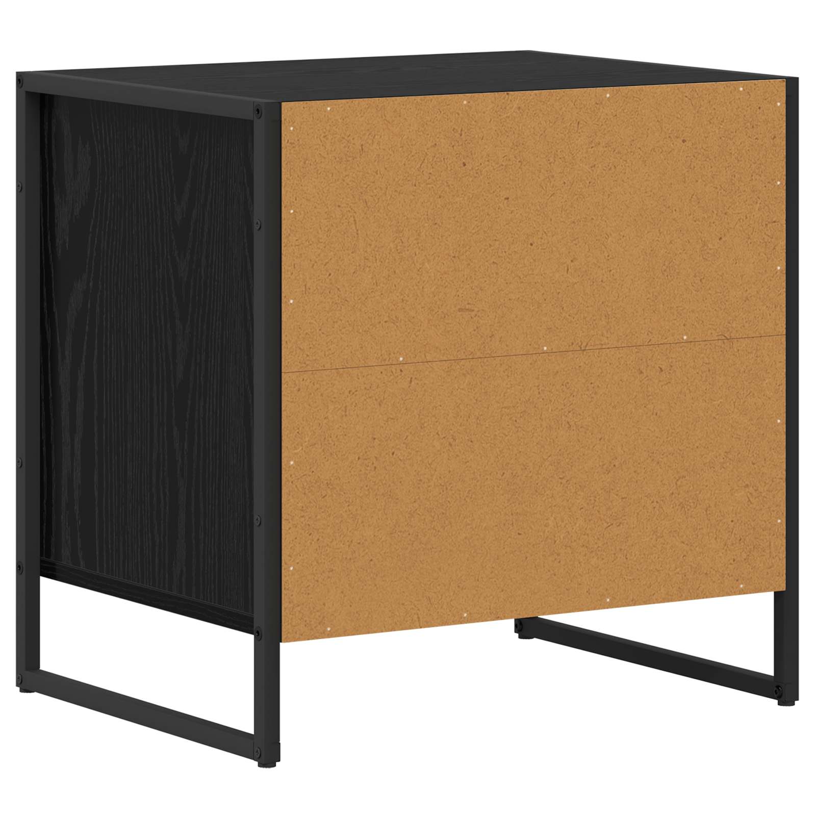 Κομοδίνο 2 pcs Μαύρη Οξυά 50 x 39,5 x 50 εκ. Επεξεργασμένο ξύλο