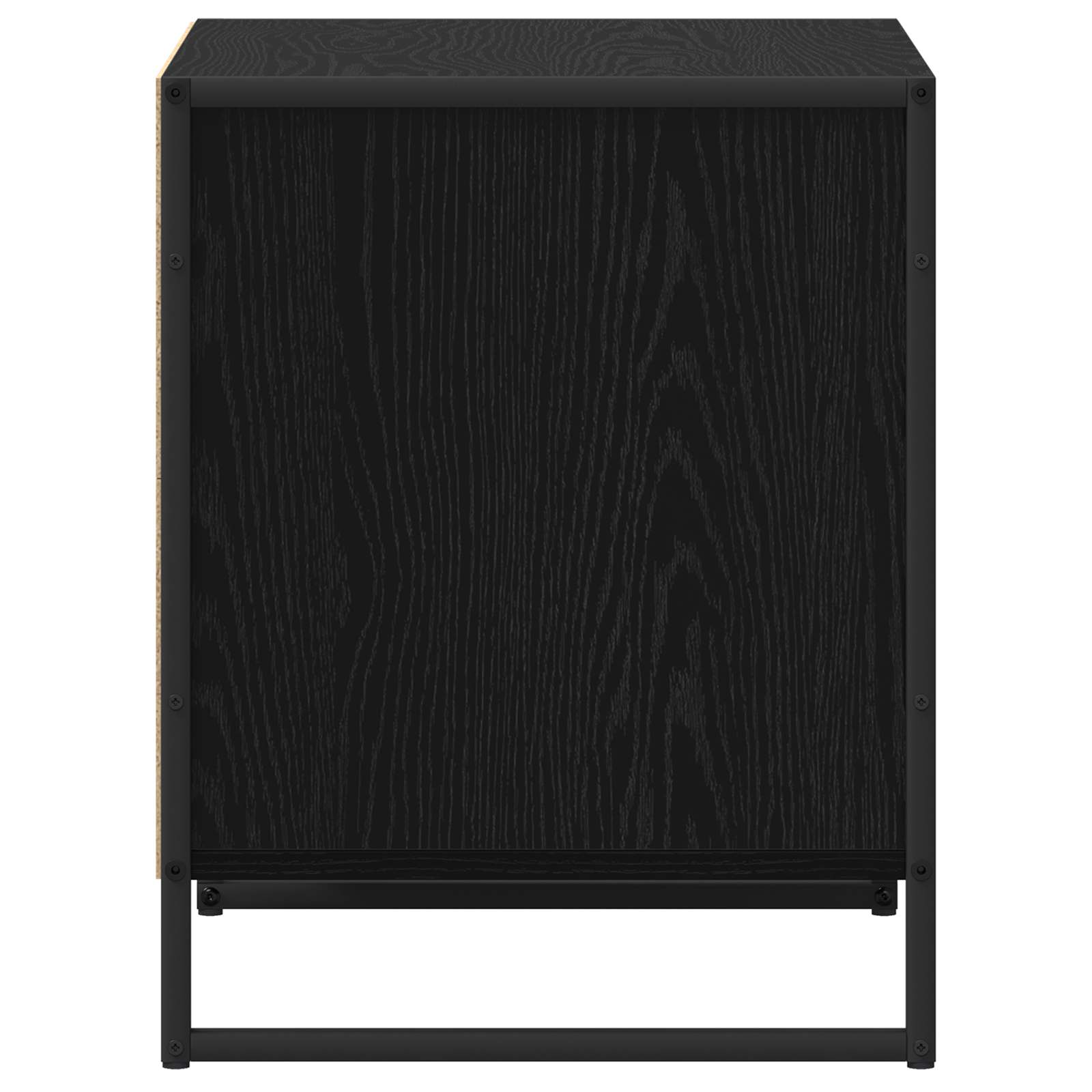 Κομοδίνο 2 pcs Μαύρη Οξυά 50 x 39,5 x 50 εκ. Επεξεργασμένο ξύλο