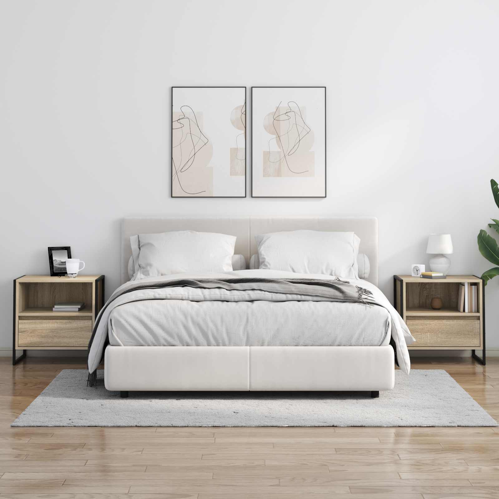 Κομοδίνο 2 pcs Σονόμα 50 x 39,5 x 50 εκ. Επεξεργασμένο ξύλο