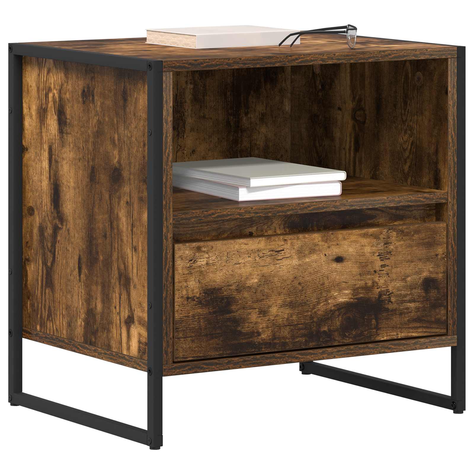 Κομοδίνο Καπνιστό Δρύς 50 x 39,5 x 50 εκ. Επεξεργασμένο ξύλο