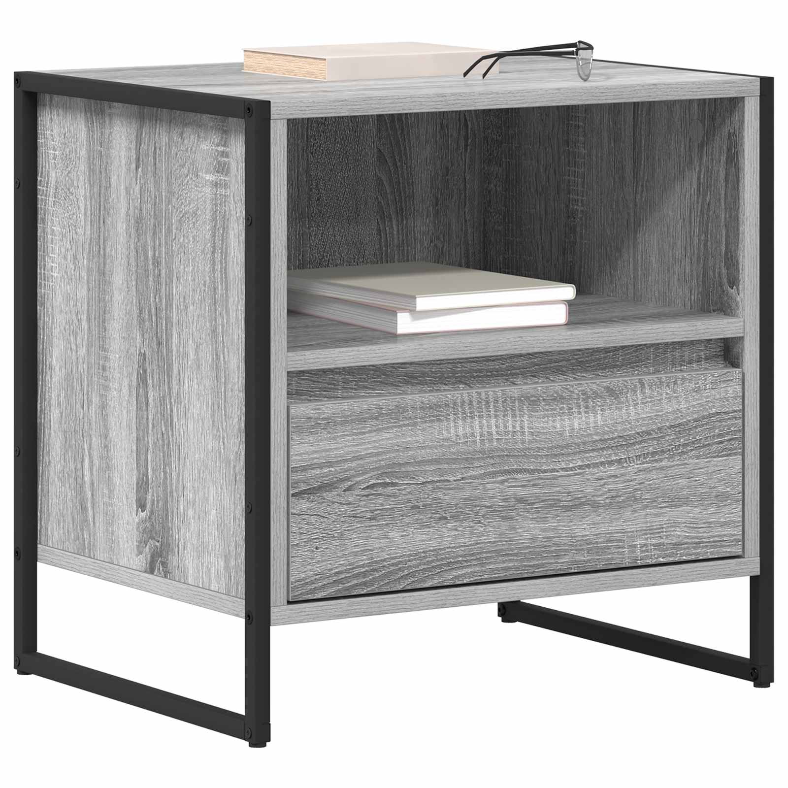 Κομοδίνο με συρτάρι 2 pcs Γκρίζο Σονομα 50 x 39,5 x 50 εκ. - Pakobazaar